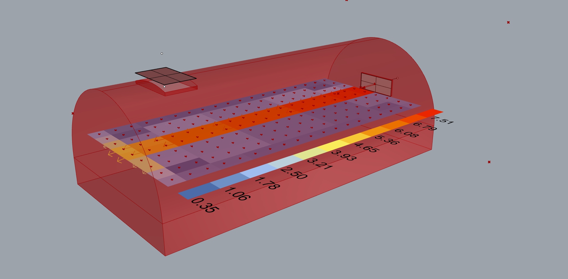 Rhino simulation complete assembly of the BloominBeds system