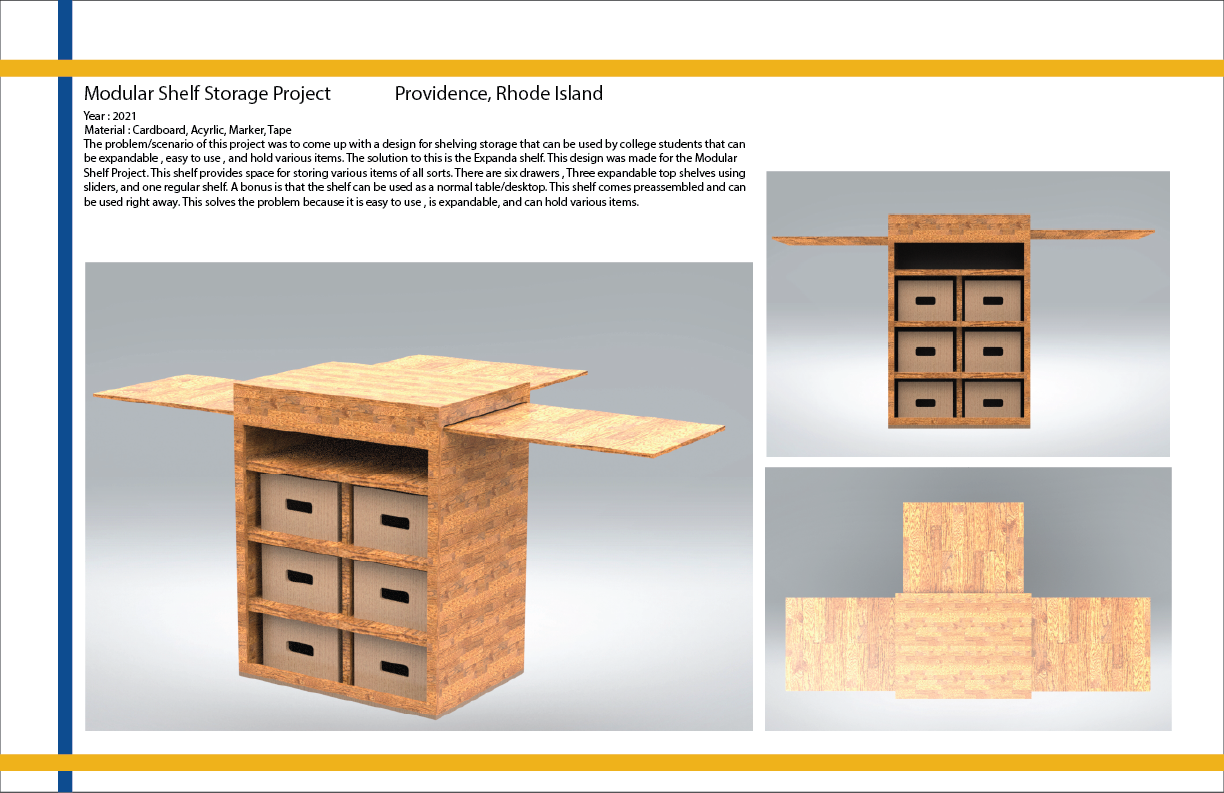 Modular storage concept render with stackable product components