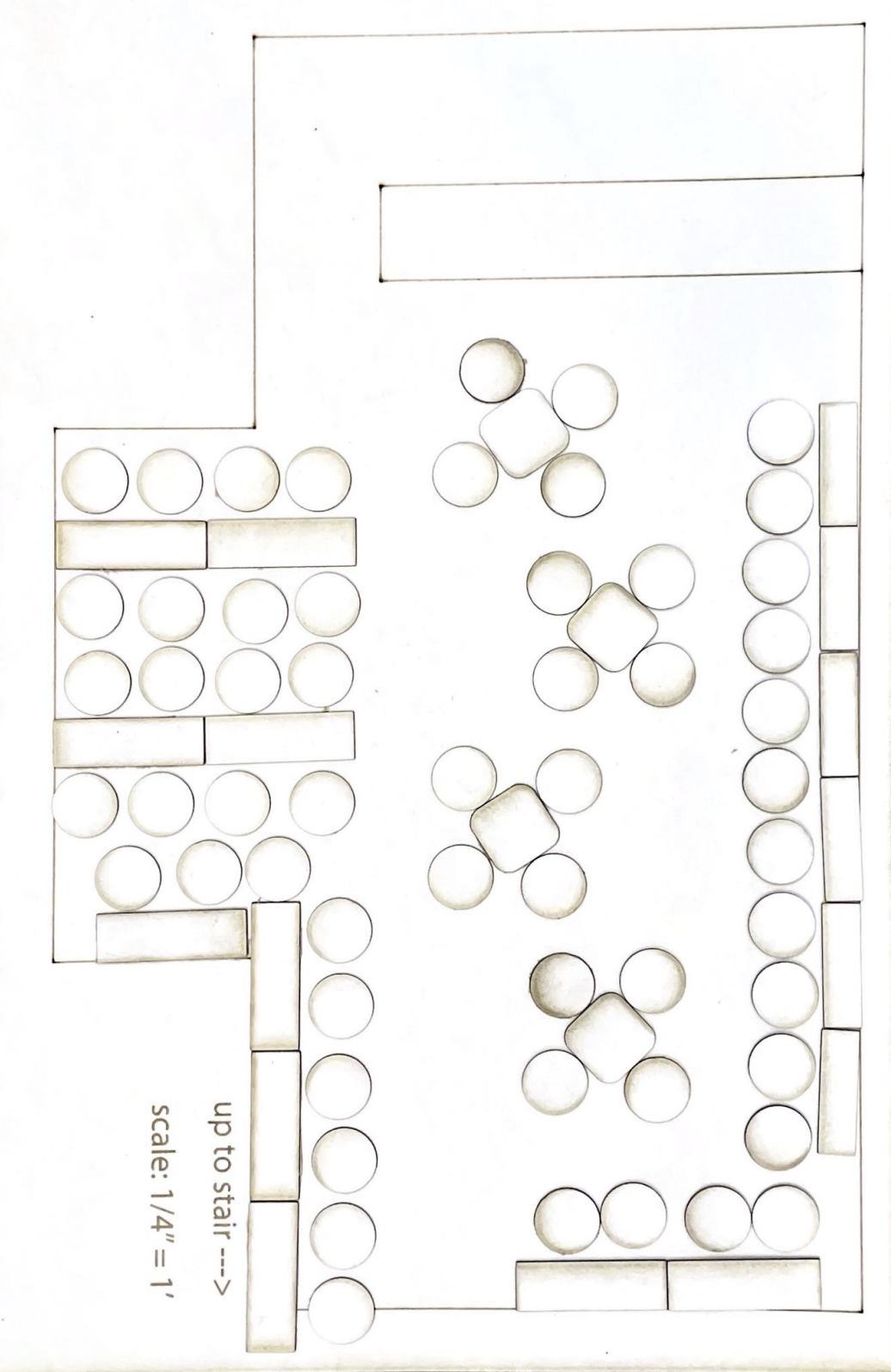 Willie's Cafe seating layout redesign concept